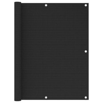Vidaxl Balkonsko platno črno 120x600 cm HDPE