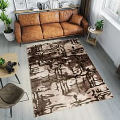 Chemex Tango Preproga Debela Mehka Moderna Q133A Bone Bou Bež Kremna Rjava 60x100 cm