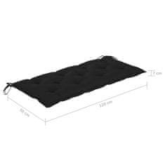 Vidaxl Vrtna klop z blazino 240 cm trdna tikovina