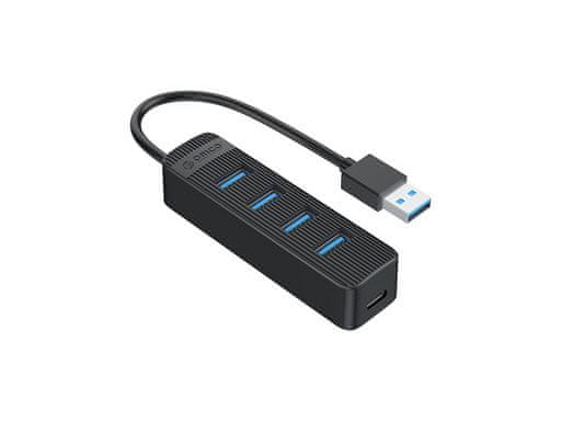 Orico TWU3-4A USB hub, 4 vhodi, USB 3.0, 0,15 m, črn