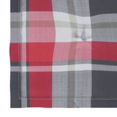 Vidaxl Blazine za vrtne stole 4 kosi rdeče karo 50x50x3 cm oxford