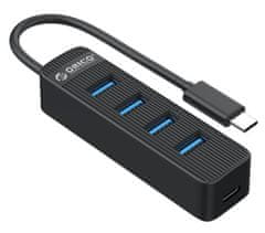 Orico TWC3-4A USB vozlišče (hub), 4x USB 3.0, USB-C, 0,15 m, črn