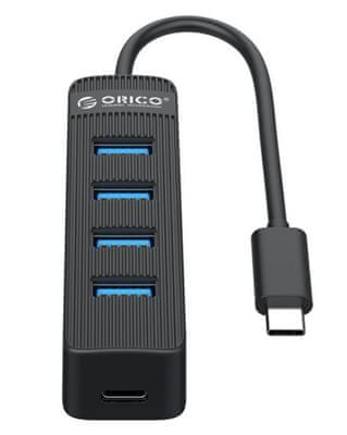 Orico USB hub, 4 vhodi, USB 3.0, 0,15 m, črn (TWC3-4A)