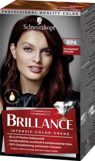 Schwarzkopf Brillance barva za lase, 896 črno rdeče čipke