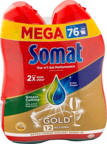 Somat Gold Anti-Grease gel za pomivanje posode, 76 pranj