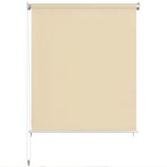 Vidaxl Zunanje rolo senčilo krem 80x140 cm HDPE