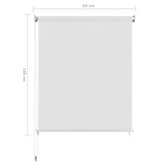 Vidaxl Zunanje rolo senčilo belo 60x140 cm HDPE