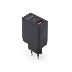 Energenie Polnilni adapter 1x USB QC3.0, črn