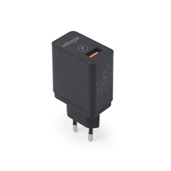 Energenie Polnilni adapter 1x USB QC3.0, črn