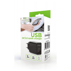 Energenie Polnilni adapter 1x USB QC3.0, črn