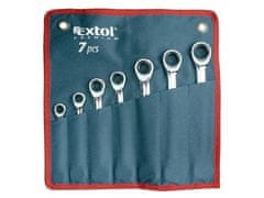 Extol Premium Ráčni ključi Extol Premium (8816100) komplet 7 kosov, 8-10-12-13-14-17-19 mm, 45 zob, ročični ključ, najlonski kovček, CrV