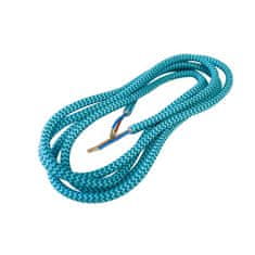 DPM Kabel prevlečen s tekstilom 1,8m 2x0,75mm turkizna/modra