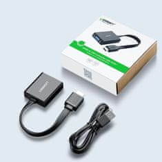 Ugreen MM103 adapter HDMI - VGA micro USB / 3.5 mm mini jack, črna