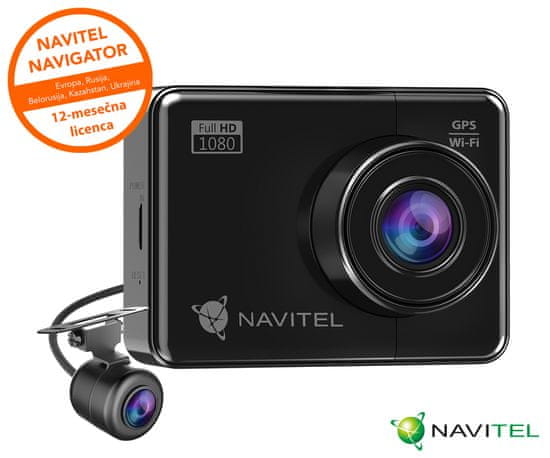 Navitel R700 GPS Dual avto kamera + vzvratna kamera, FHD, 6,9cm zaslon, nočni vid, G-senzor
