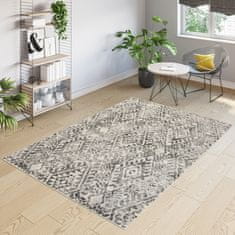 Chemex Etno Preproga Kratkih Las Modern Turški Z529A Kremna Siva 160x220 cm