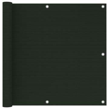 Vidaxl Balkonsko platno temno zeleno 90x400 cm HDPE