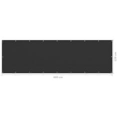 Vidaxl Balkonsko platno antracitno 120x400 cm HDPE