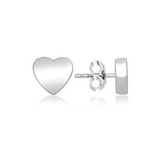 Brilio Silver Srebrni minimalistični uhani v obliki srca LME0818
