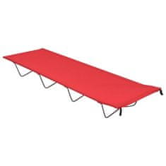 Vidaxl Kamp postelja 2 kosa 180x60x19 cm oksford blago in jeklo rdeča
