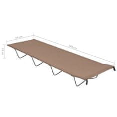 Greatstore Kamp postelja 2 kosa 180x60x19 cm oksford blago in jeklo taupe