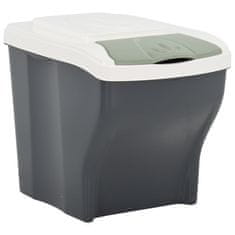 Vidaxl Koši za smeti 3 kosi 60 L temno sivi