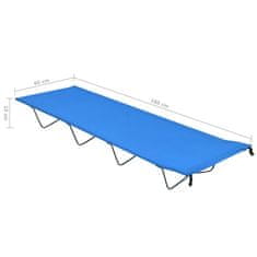 Vidaxl Kamp postelja 2 kosa 180x60x19 cm oksford blago in jeklo modra