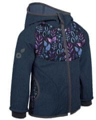 Unuo dekliška softshell jakna s flisom, lističi, 116/122, temno modra
