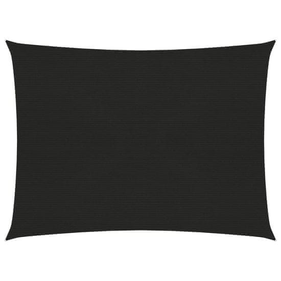 Vidaxl Senčno jadro 160 g/m2 črno 3x4 m HDPE