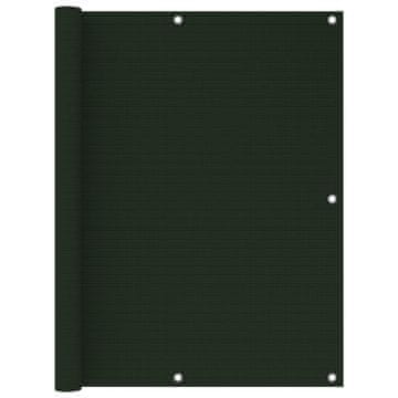 Vidaxl Balkonsko platno temno zeleno 120x300 cm HDPE