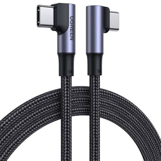 Ugreen Elbow kabel USB-C / USB-C QC PD 100W 5A 1m, črna