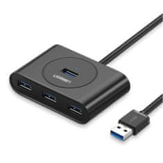 Ugreen CR113 4x USB HUB adapter 0.5m, črna