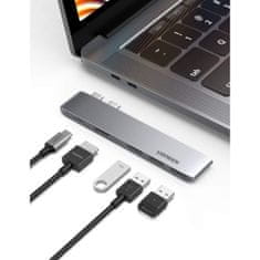 Ugreen HUB adapter za MacBook Pro / Air, 2x USB-C / 3x USB 3.0 / HDMI, siva