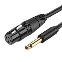 Ugreen AV131 kabel XLR - 6.35 mm jack F/M 3m, črna