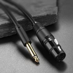 Ugreen AV131 kabel XLR - 6.35 mm jack F/M 3m, črna