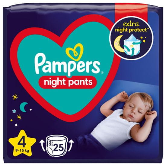 Pampers Night Pants hlačne plenice, velikost 4, 25 plenic, 9–15 kg