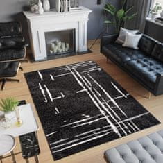 Chemex Elegantna Modna Preproga Laila 15744/10755 De Luxe Bela Siva Črna 120x170 cm