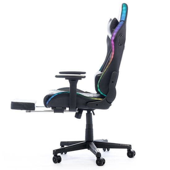 Bytezone Cobra RGB gaming stol, z masažno blazino in Bluetooth zvočnikom, črn