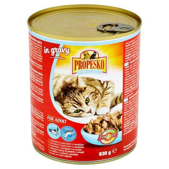 Propesko hrana za odrasle mačke, losos in postrv, 6x 830 g