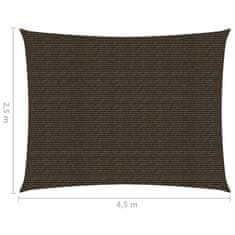 Vidaxl Senčno jadro 160 g/m² rjavo 2,5x4,5 m HDPE