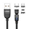 USB vrtljiv magnetni kabel 540° 3v1, Type C, micro, IOS