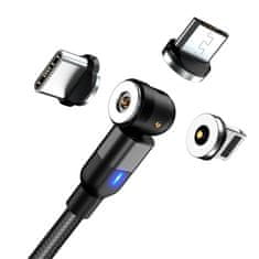 En-TRON USB vrtljiv magnetni kabel 540° 3v1, Type C, micro, IOS