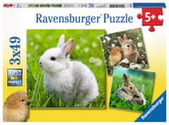 Ravensburger sestavljanka Zajčki v naravi, 3 x 49 delov (8041)