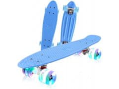 Pennyboard s svetlečimi kolesi, 56 cm, LIGHT BLUE S-149