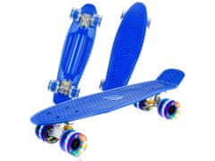 Pennyboard s svetlečimi kolesi, 56 cm, DARK BLUE, S-150