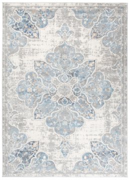 Chemex Carpet Valley Two Level Vintage D889B Bela Bež Kremna Modra Siva