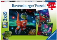 Ravensburger sestavljanka Dinozavri v vesolju, 3 x 49 delov (5127)