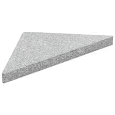 Greatstore Utežne plošče za senčnik 4 kosi siv granit trikotne 60 kg