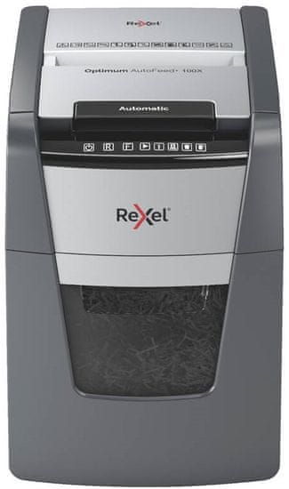 Rexel Optimum AutoFeed+ 100X uničevalec dokumentov, P4, 4x28mm