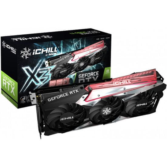 inno3D GeForce RTX 3060 Ti ICHILL X3 RED LHR grafična kartica, 8 GB GDDR6 (C306T3-08D6X-1671VA39H)