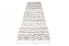 Chemex Preproga Aztec Pločnik Boho Shaggy Z Resicami Fa60B Ejf Kremna Siva 70x200 cm